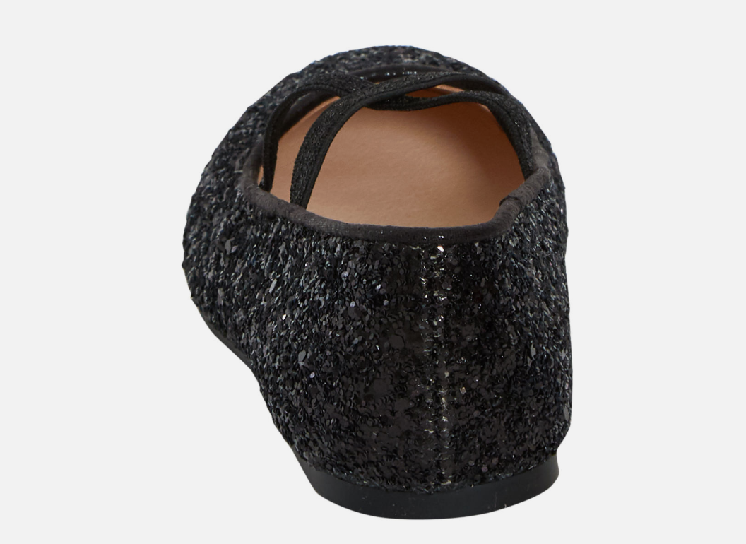 Girls Glitter Ballet Shoes Kids Elastic Strap Party Wedding Bridesmaid Shoes