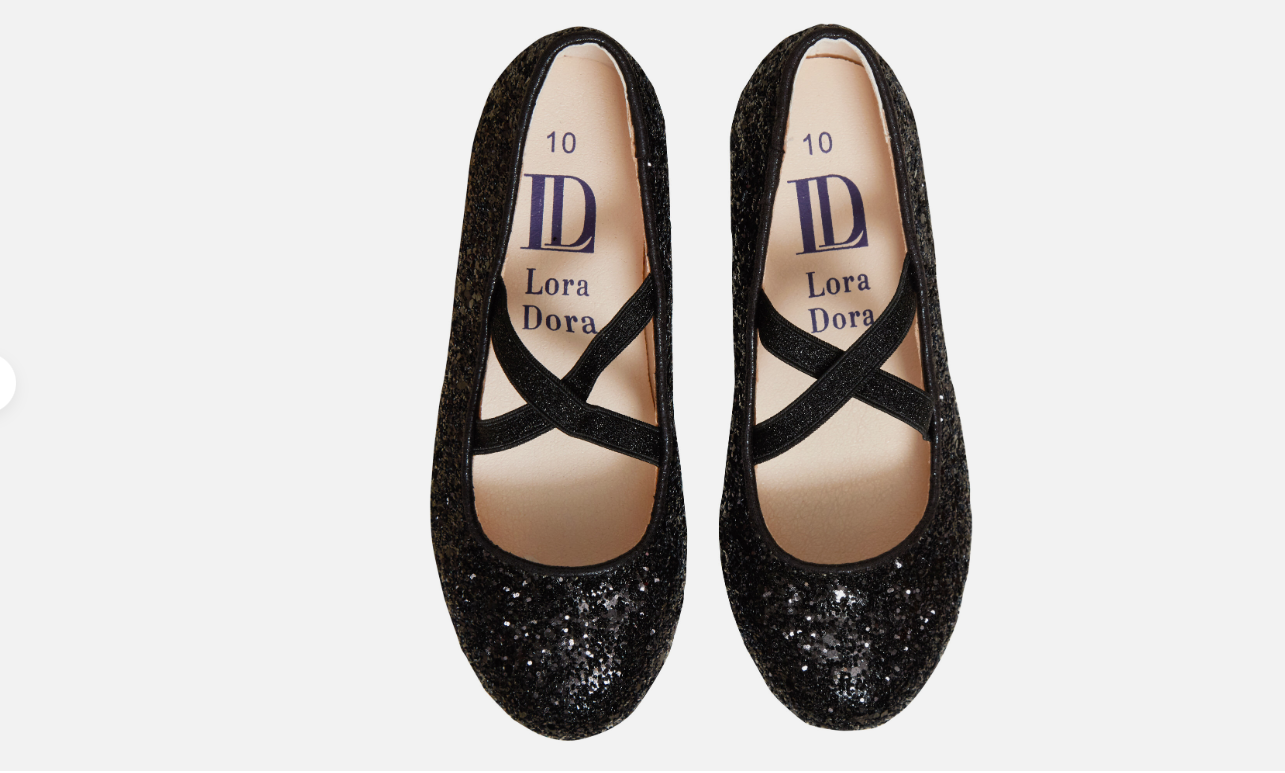 Girls Glitter Ballet Shoes Kids Elastic Strap Party Wedding Bridesmaid Shoes