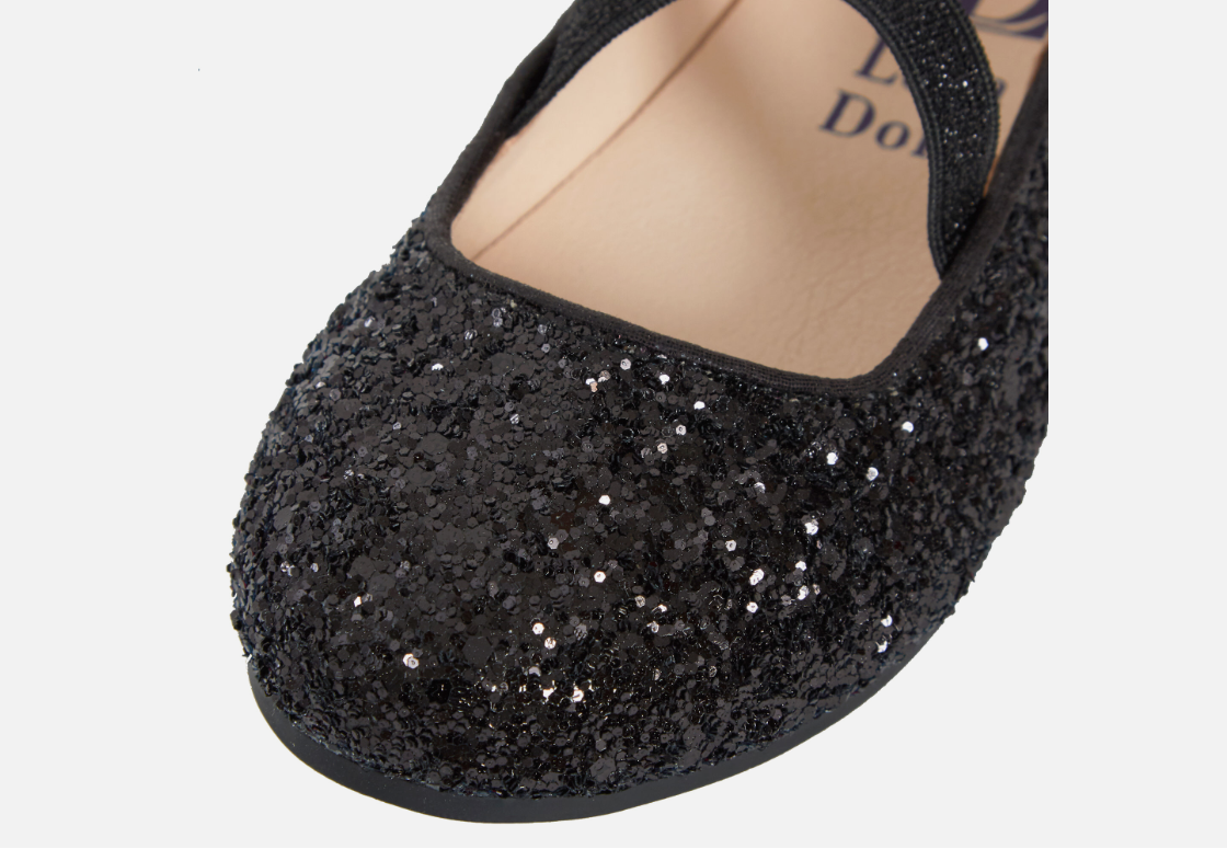 Girls Glitter Ballet Shoes Kids Elastic Strap Party Wedding Bridesmaid Shoes